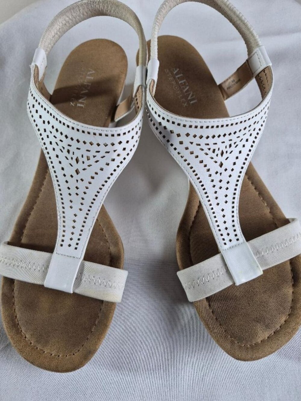 Alfani Black Perforated T-Strap Sandals